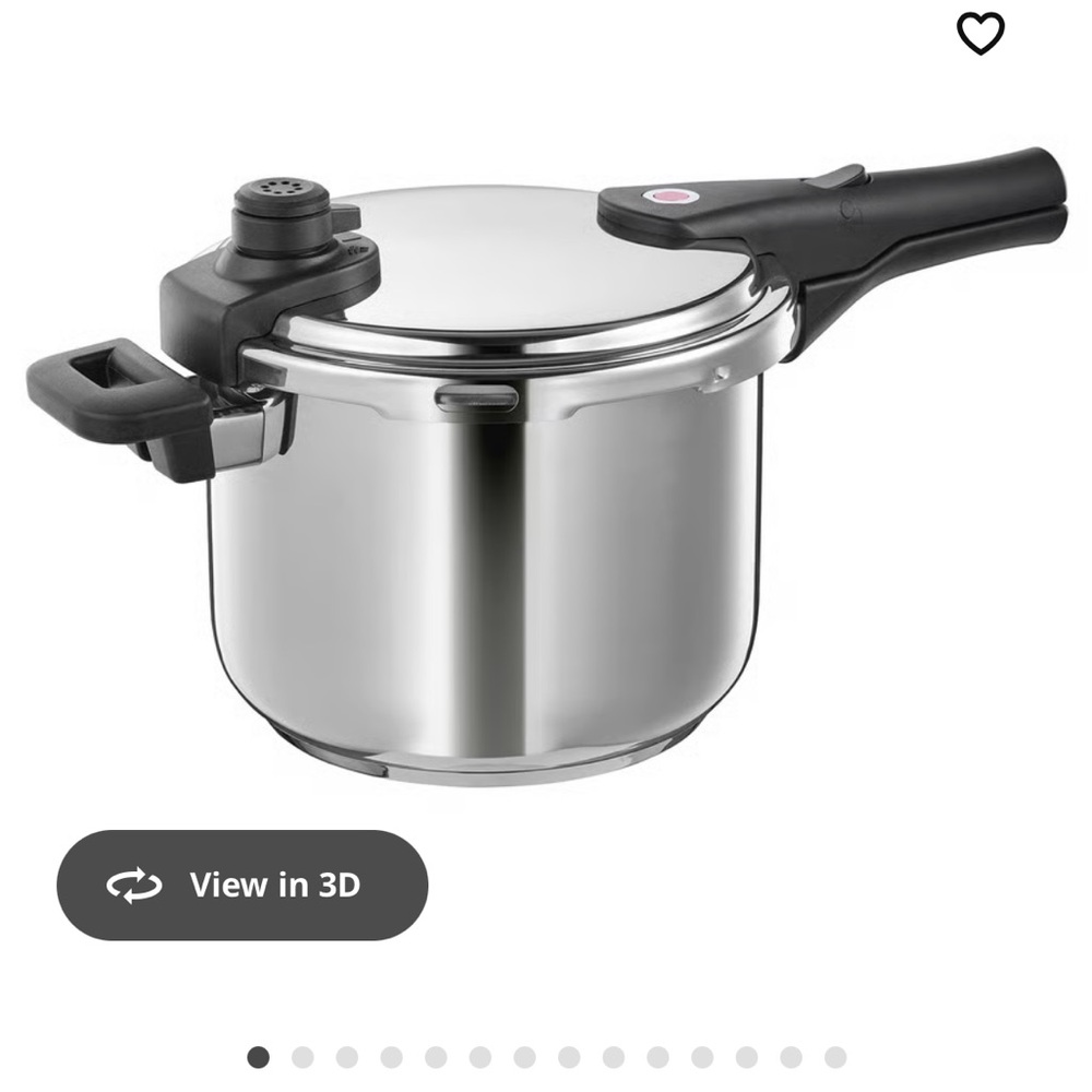 IKEA Stainless Steel Pressure Cooker with Black Handles